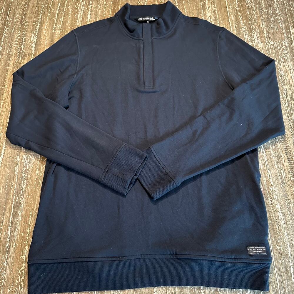 Travis Mathew Newport 1/4 Zip Fleece Pullover Jacket in Black Men’s Size L